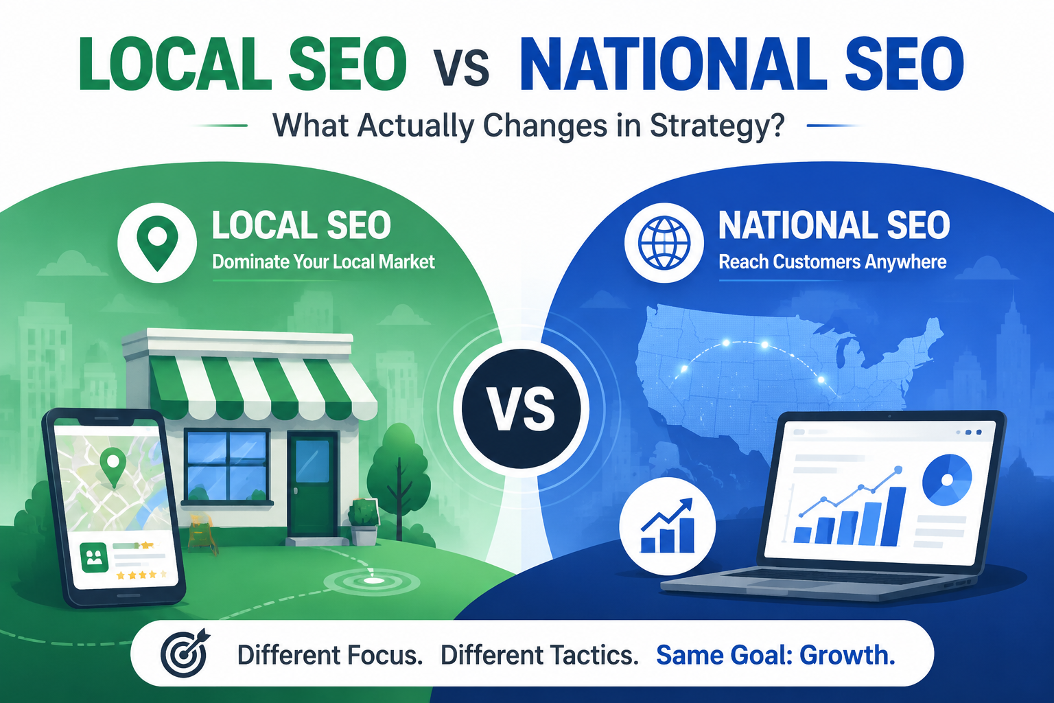 Local SEO vs National SEO comparison